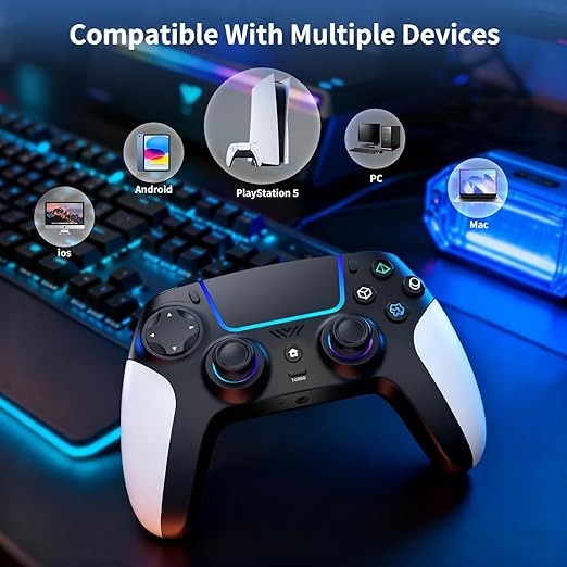 Wireless Controller for PS5 with RGB LED,TURBO, Dual Vibration - Image 2