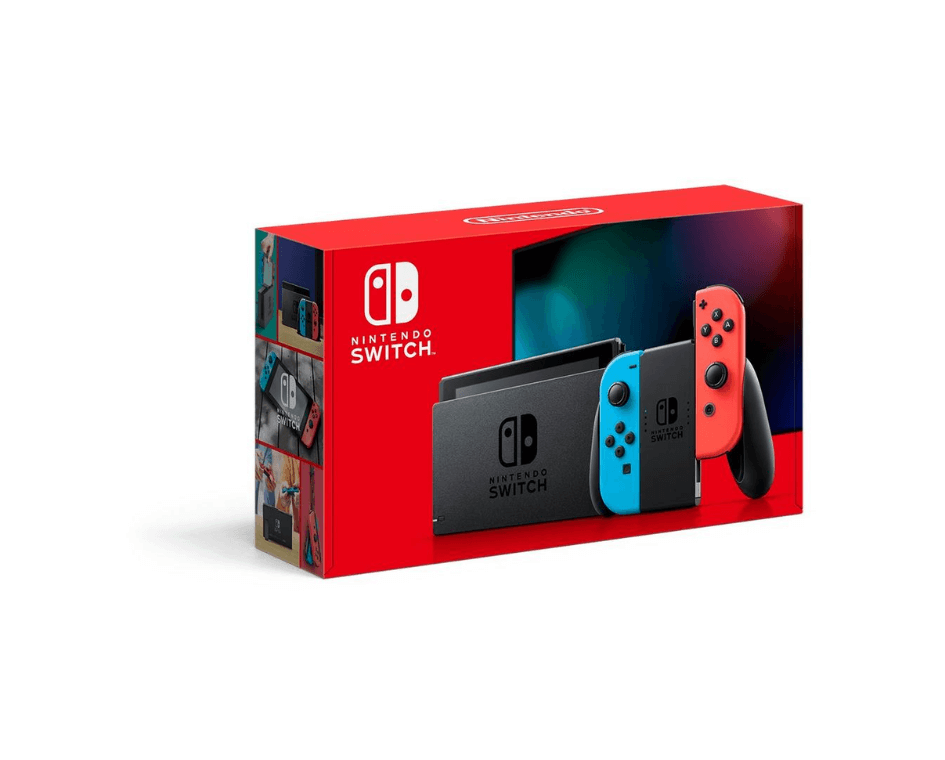 Nintendo Switch with Neon Blue and Neon Red Joy‑Con